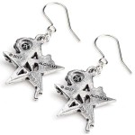 Ruah Vered Pentacle Rose Gothic Earrings