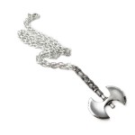 Double Axe Pewter Necklace