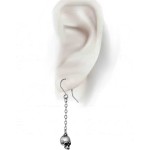 Deadskull Pewter Skull Drop Gothic Earrings