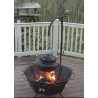 Backyard Fire Pit Cooker with Kettle Hook