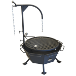 Backyard Fire Pit Cooker with Kettle Hook