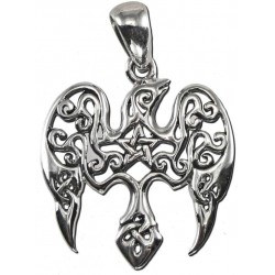 Raven Pentacle Sterling Silver Small Morrigan Pendant