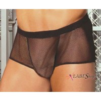 Mens Fishnet Black Shorts