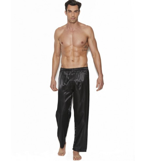 Black Satin Unisex PJ Pants