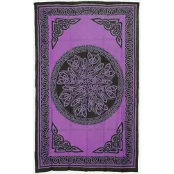 Celtic Knot Purple Cotton Full Size Tapestry