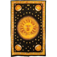 Solar Eclipse Gold Tapestry Bedspread