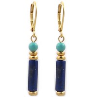 Egyptian Lapis and Turquoise Drop Earrings