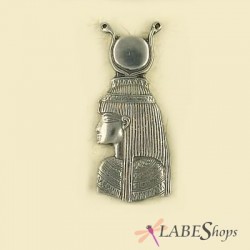 Isis Large Portrait Pewter Necklace