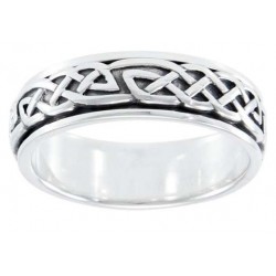 Celtic Knot Woven Sterling Silver Fidget Spinner Ring