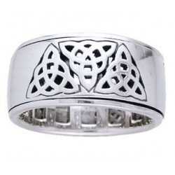 Triquetra Sterling Silver Fidget  Spinner Ring