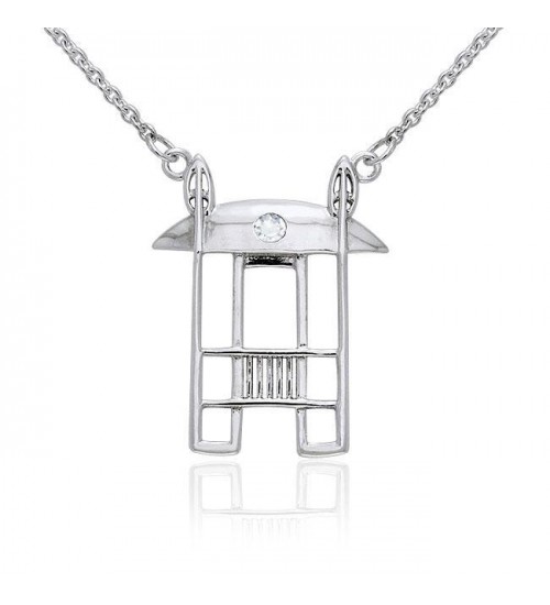 Art Deco Necklace with White Cubic Zirconia