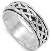 Celtic Knot Sterling Silver Fidget  Spinner Ring