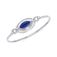 Celtic Knots Lapis Silver Bangle Bracelet