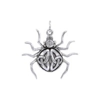 Spider with Triquetra Silver Charm