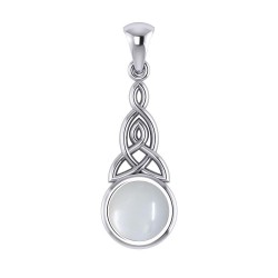 Triquetra Silver Pendant with Moonstone Gemstone