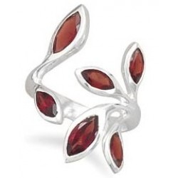 Wrap Around Garnet Sterling Silver Ring