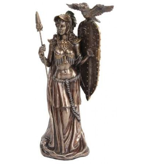 Athena Standing with Shield Greek Bronze Statue