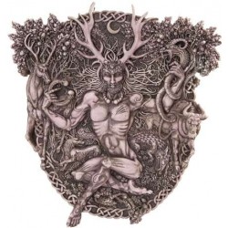 Cernunnos Horned God Celtic Wall Plaque Stone Finish