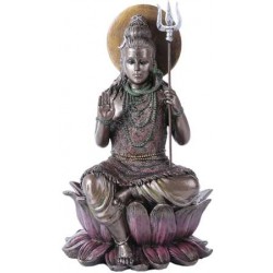 Lord Shiva Seated Bronze Resin Hindu God Statue