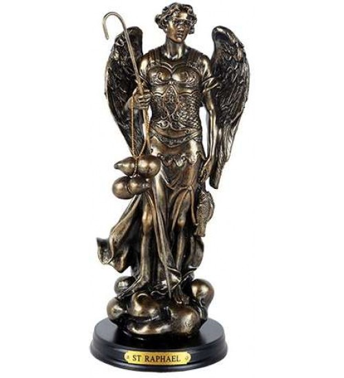 Archangel Raphael Healing Bronze Resin 8 Inch Statue