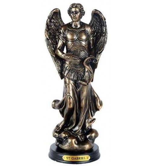 Archangel Gabriel Bronze Resin Christian 8 Inch Statue