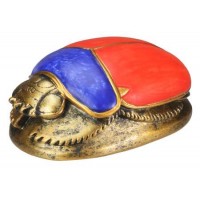 Red, Blue and Gold Egyptian Scarab