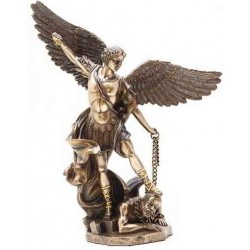 Archangel St Michael 10 Inch Bronze and Gold Statue