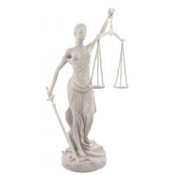 Lady Justice White Marble 10 Inch Statue