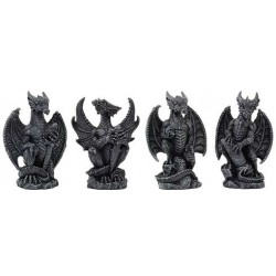 Mini Dragon Statue Set of 4