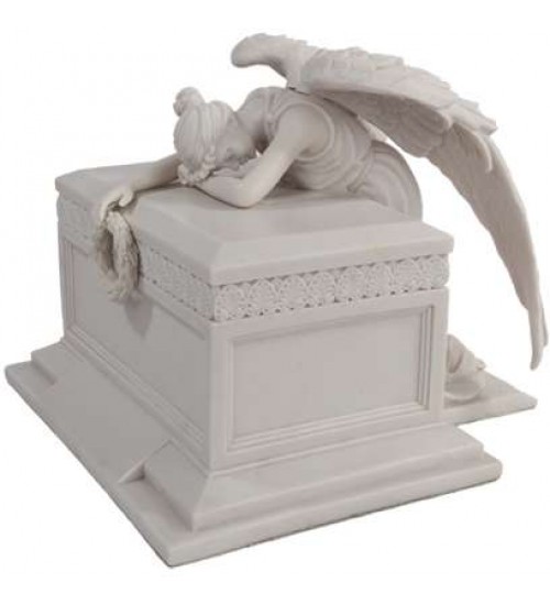 Angel of Bereavement White Memorial Urn