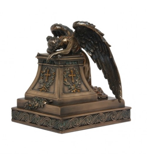 Mourning Angel Bronze Keepsake Memorial Urn