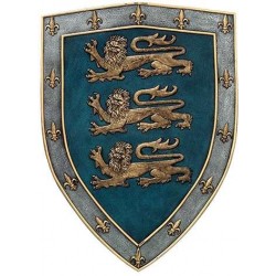 3 Lions Medievel Knights Shield Plaque