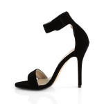 Amuse Black Velvet Ankle Strap Sandal