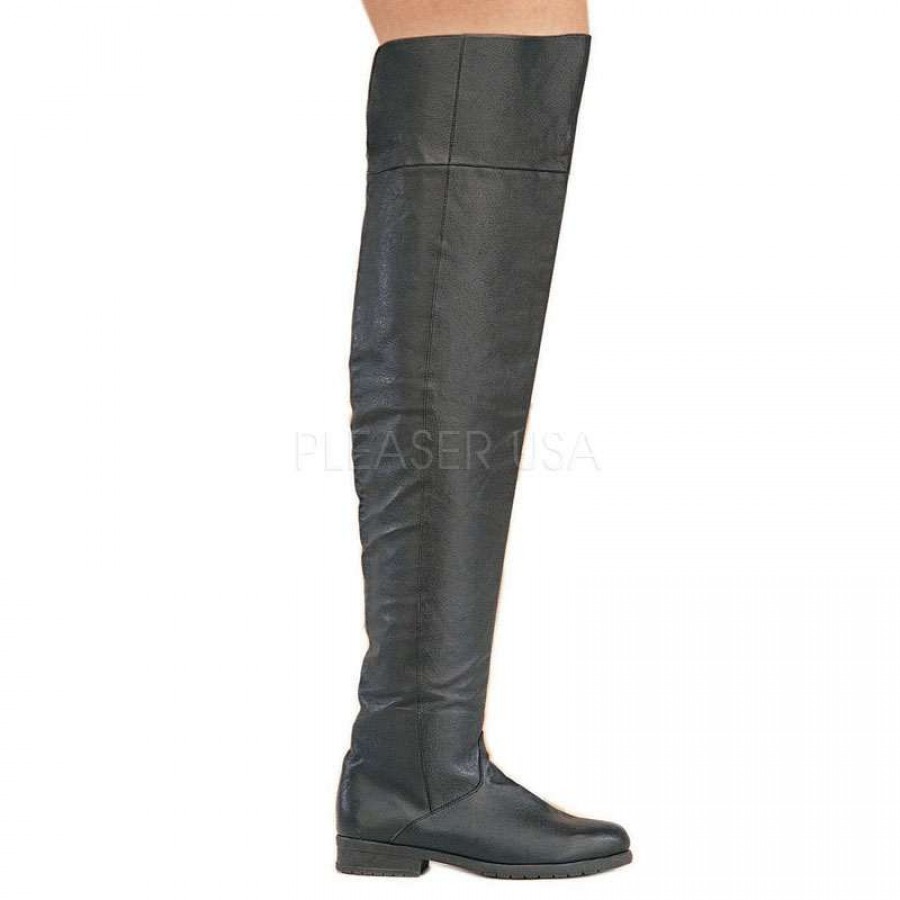 low heel black thigh high boots