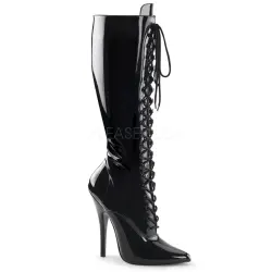 Domina Faux Leather Lace Up Boots