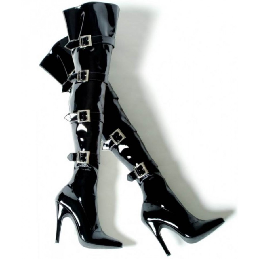 over the knee boots with buckles