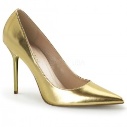 Gold Classique Pointed Toe Pump