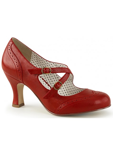 red vintage style shoes
