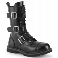 Riot 12 Mens Steel Toe Leather Black Combat Boots