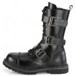 Riot 12 Mens Steel Toe Leather Black Combat Boots