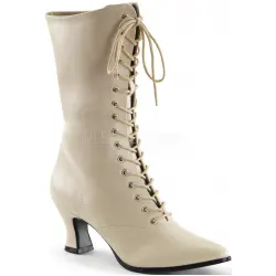 Cream Victorian Ankle Boots