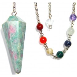 Ruby Zoisite Chakra Scrying Pendulum