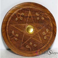 Wood Pentacle Incense Burner